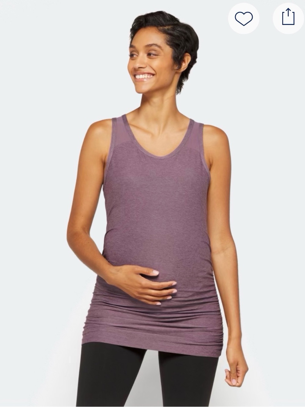 We Wander Egypt Maternity Crossover Cut-Out Tank | Purple | Size Medium